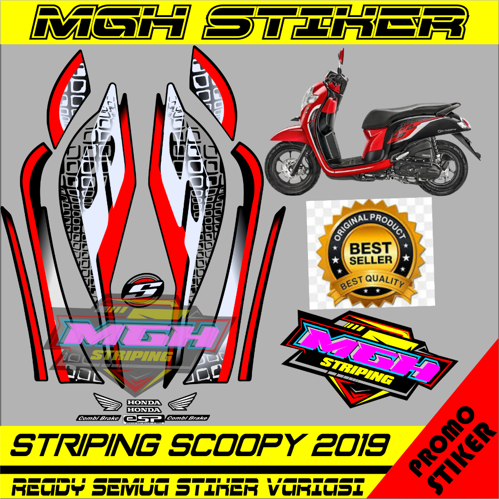 STIKER STRIPING SCOOPY 2019  POLET SCOOPY 2019 SUDAH LAMINASI &CUTTING