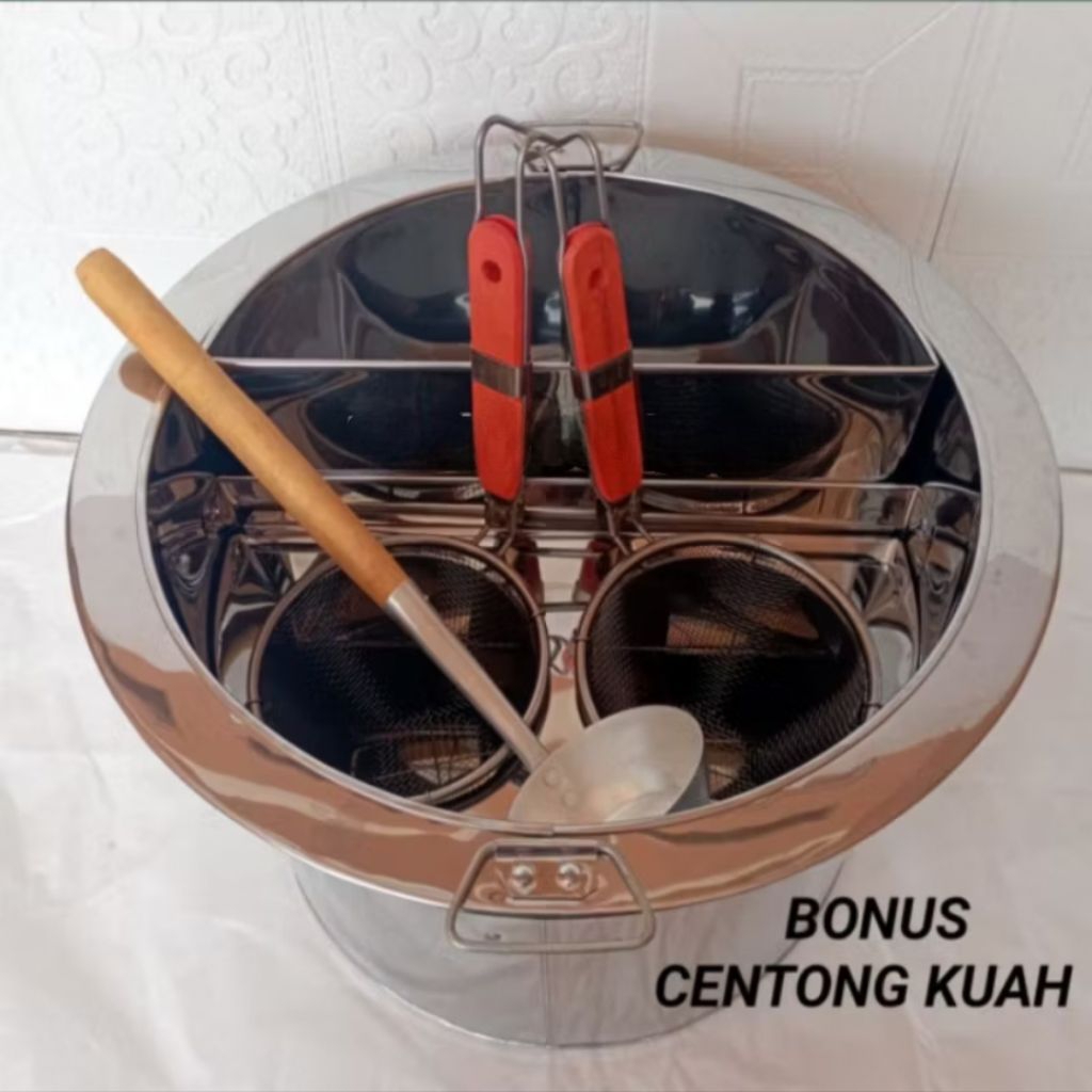 panci mie ayam/ tong mie ayam/ panci mie ayam 2 lubang/dandang mie ayam 2 lubang