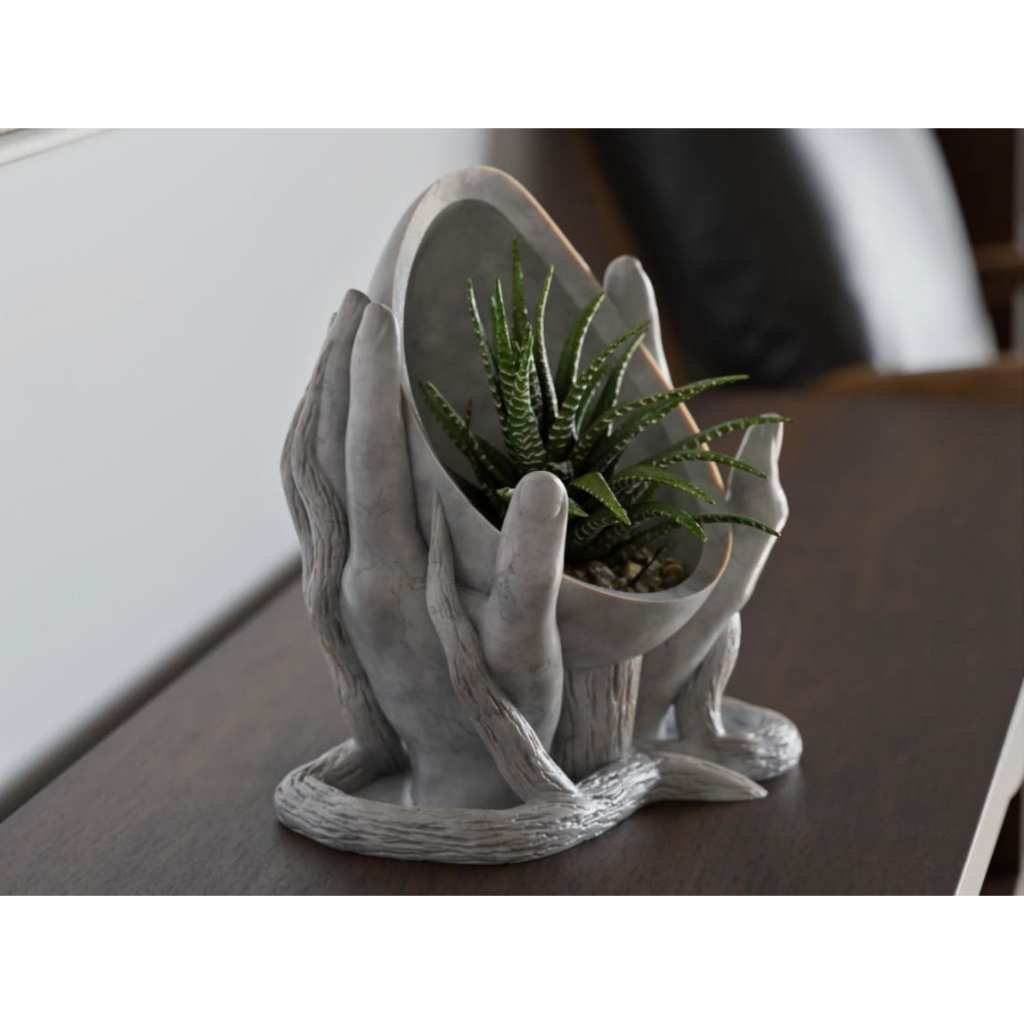 Pot Tanaman Hands Flower Pot 4 – Planter Unik Bentuk Tangan untuk Sukulen & Dekorasi