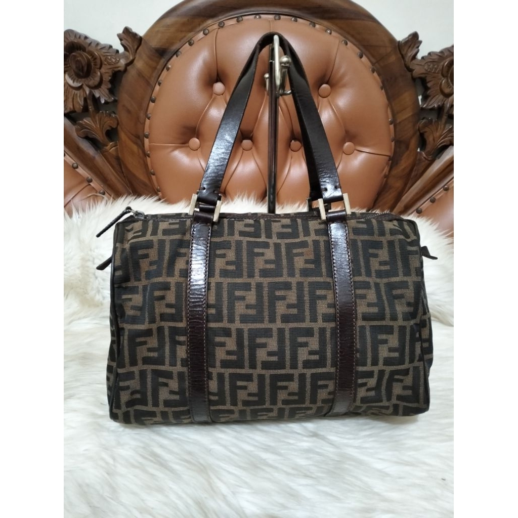 Fendi Canvas Mix Leather Speedy Bag