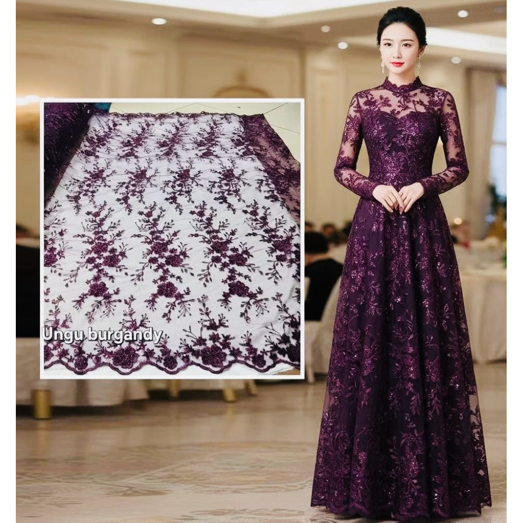 Tulle payet jepang premium /Tulle payet mewah full payet