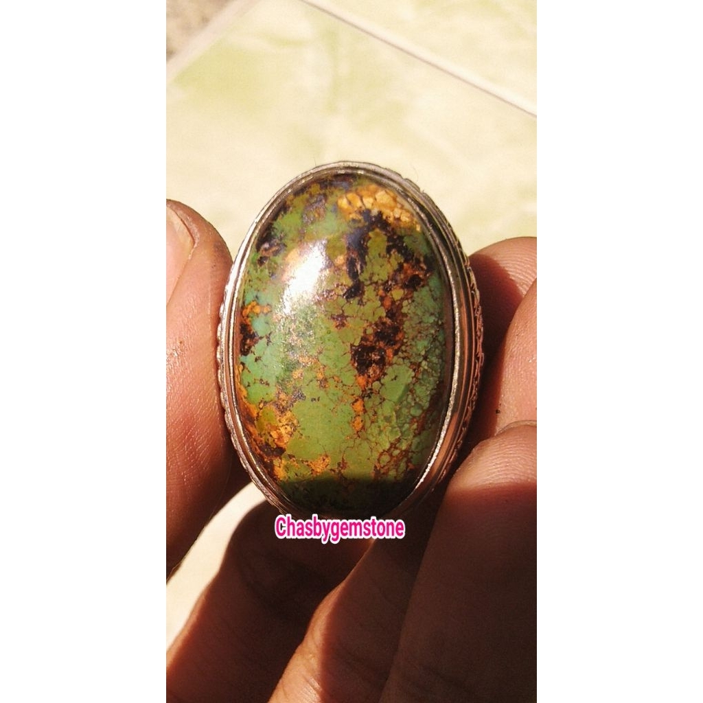 Batu Pirus Persia jumbo Hijau pupus-Pirus Persia lawasan warna unik