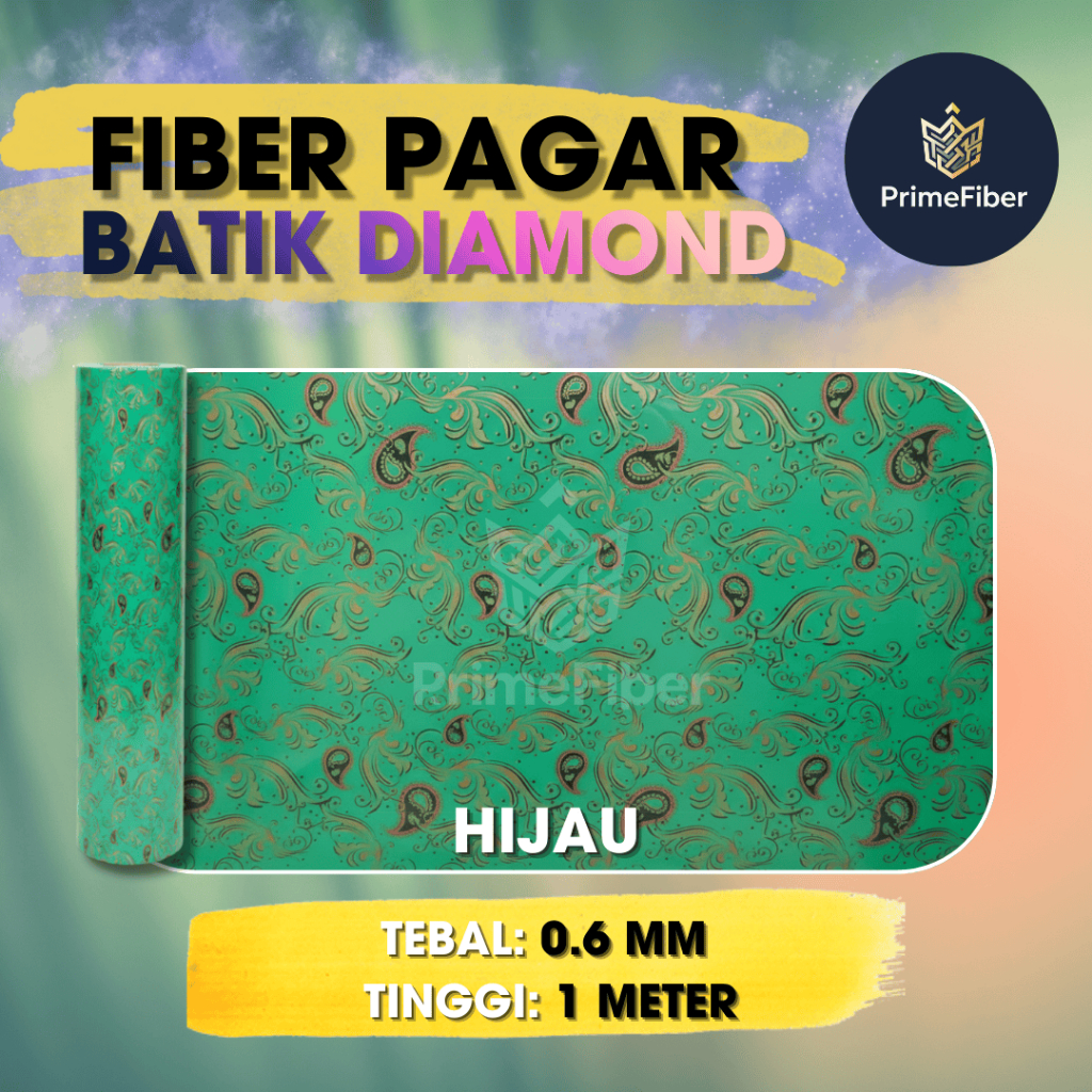 Trendstoree_Net Fiber Pagar Motif Batik Diamond - Ketebalan 0.6Mm 4 Warna Fiber Plastik Penutup