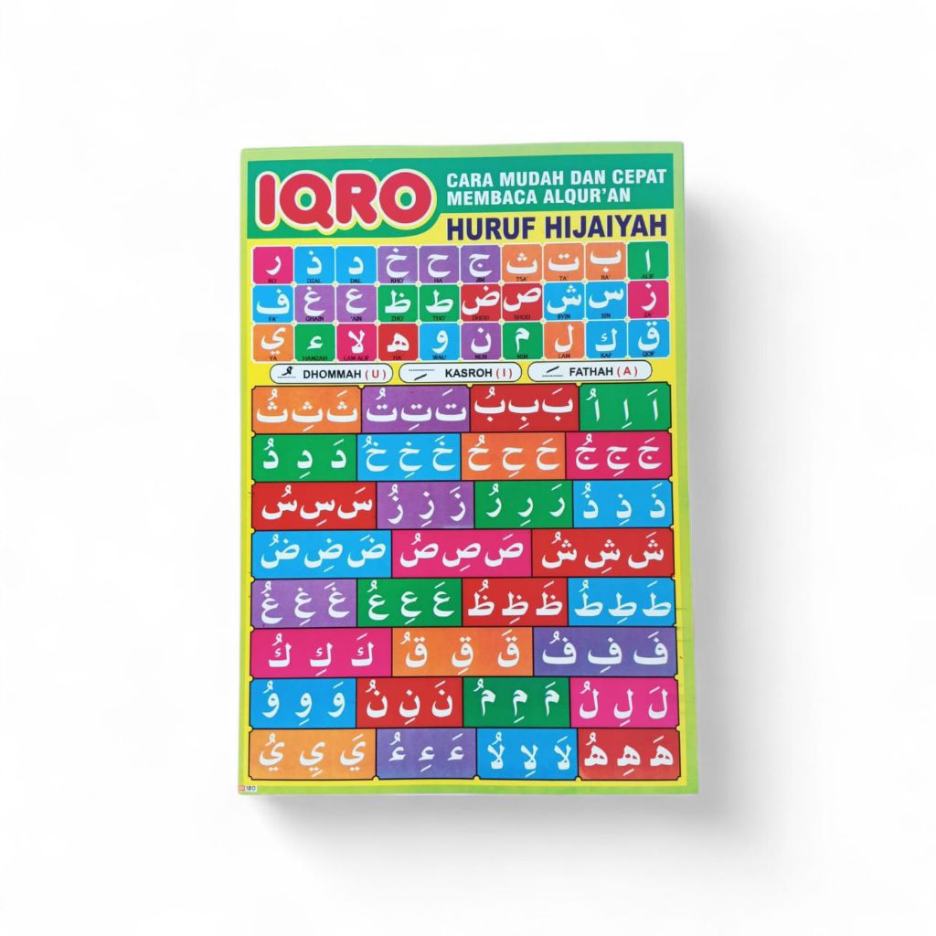 Poster Dinding belajar huruf Hijaiyah dan huruf abjad