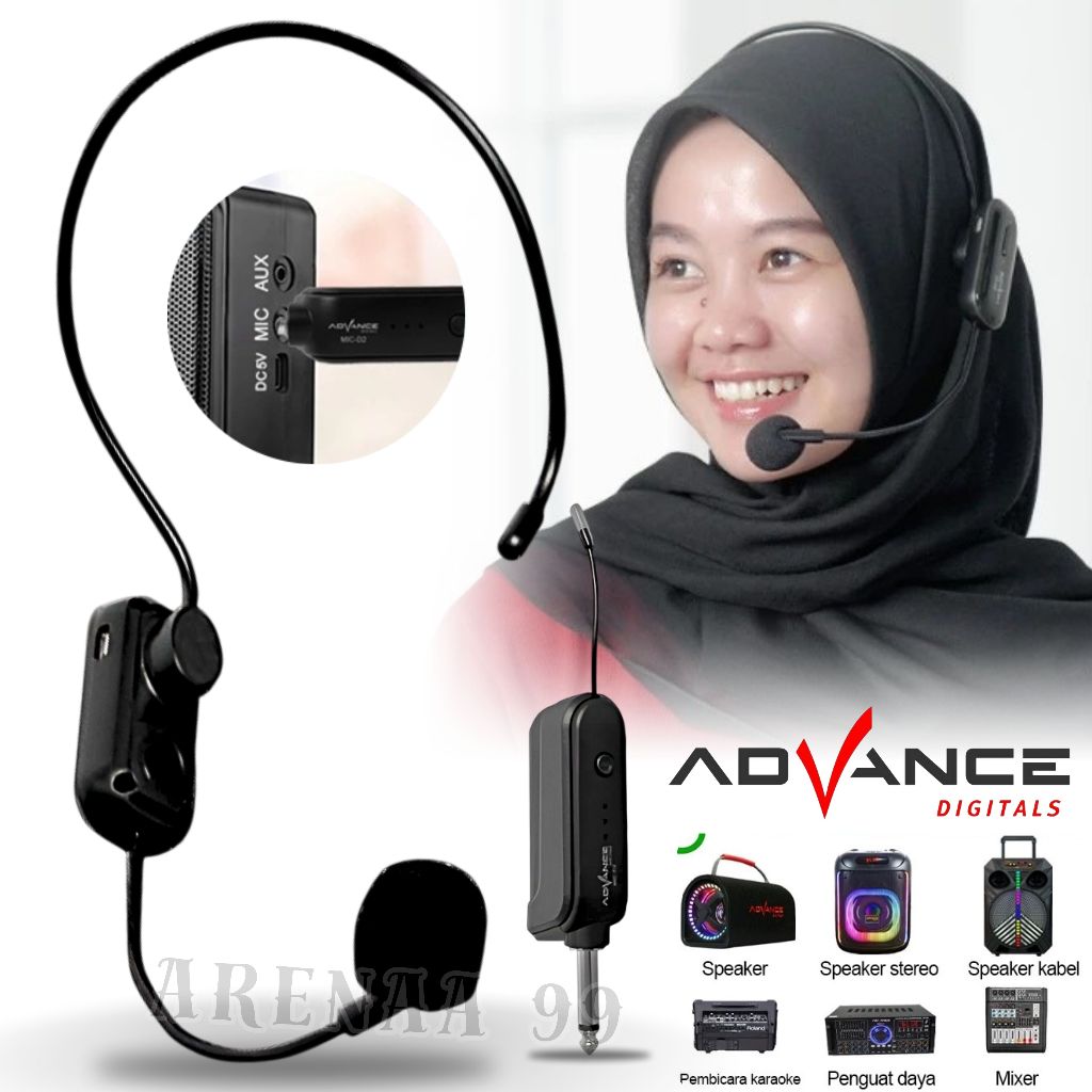 Clip On Advance MIC-D2  Mic Bando Wireless Mic Clip On Wireless / Headset Mikrofon / Clip On Wireles