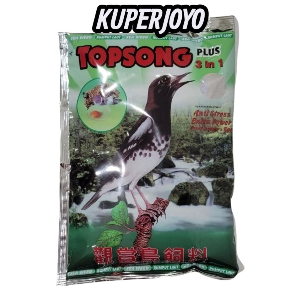 TOPSONG 3 IN 1 varian SEAWEED Rumput Laut Pakan/Makanan voer/Pur Ijo Burung yg berkwalitas untuk Bur