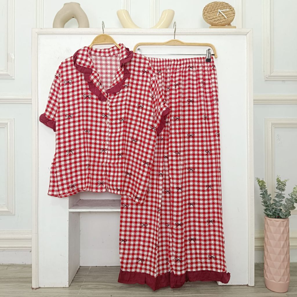 Set Shella pdpj/ set Sheila busui jumbo/ set Shela rayon/ setelab baju tidur wanita/ set piyama kera