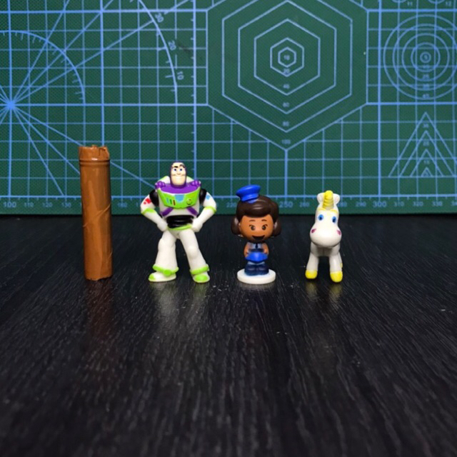 Toy Story Buzz Lightyear + Giggle McDimples + Buttercup Mini Figure Set Disney [PRELOVED]