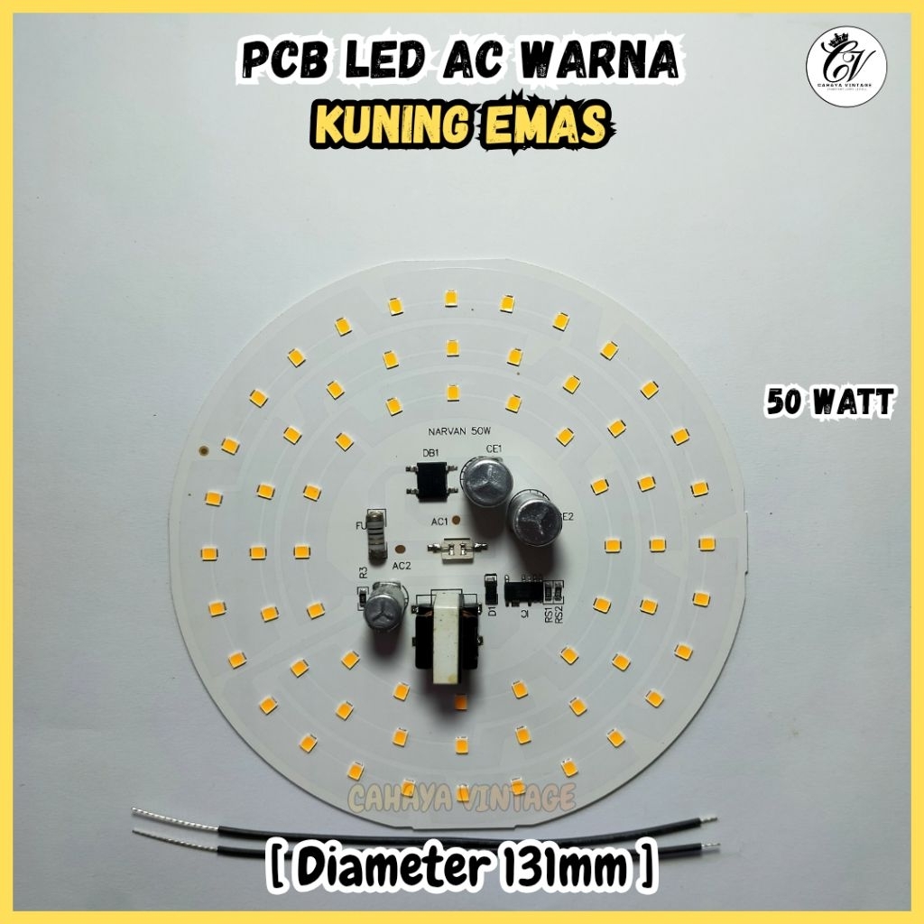 PCB LED AC CAHAYA KUNING EMAS 50 WATT MESIN LAMPU
