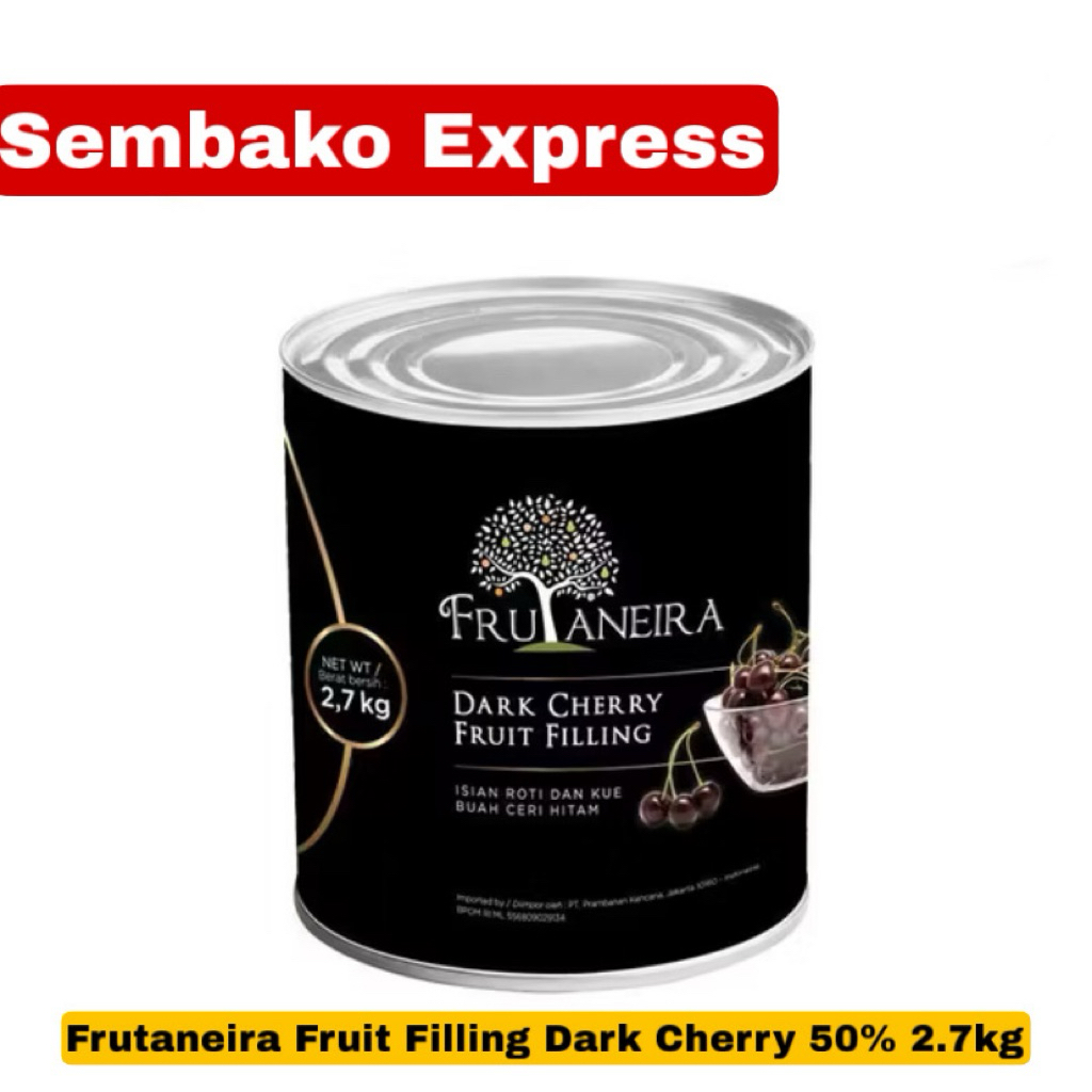 Frutaneira Dark Cherry Fruit Filling 50% 2.7kg | Isian Kue Premium Rasa Ceri Hitam | Sembako Express