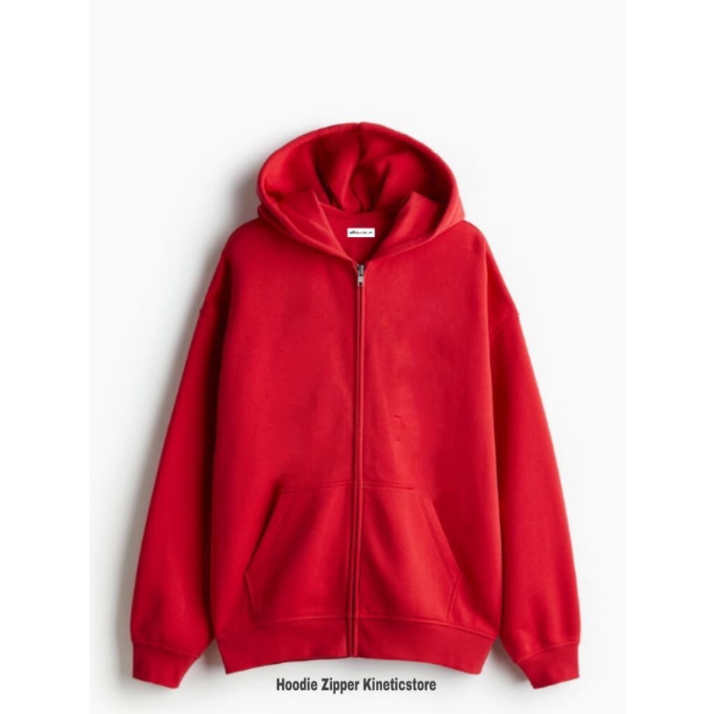 Sweter Zipper Resleting Basic  Polos Oversize Pria /Wanita Size M L XL XXL