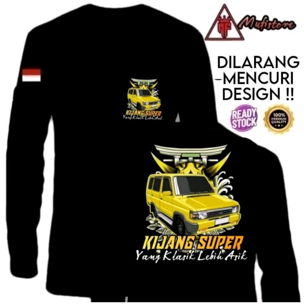 KAOS KIJANG SUPER YANG KLASIK LEBIH ASIK LENGAN PANJANG CORAK KUNING