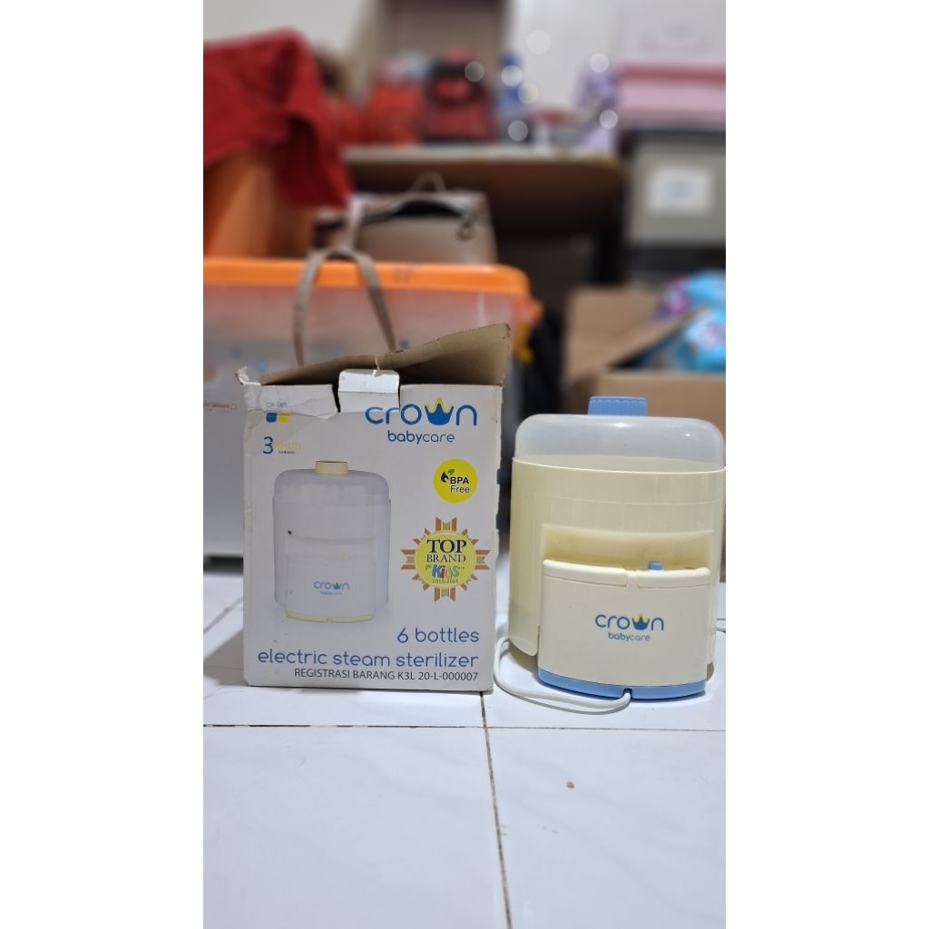 crown steril botol susu bayi uap