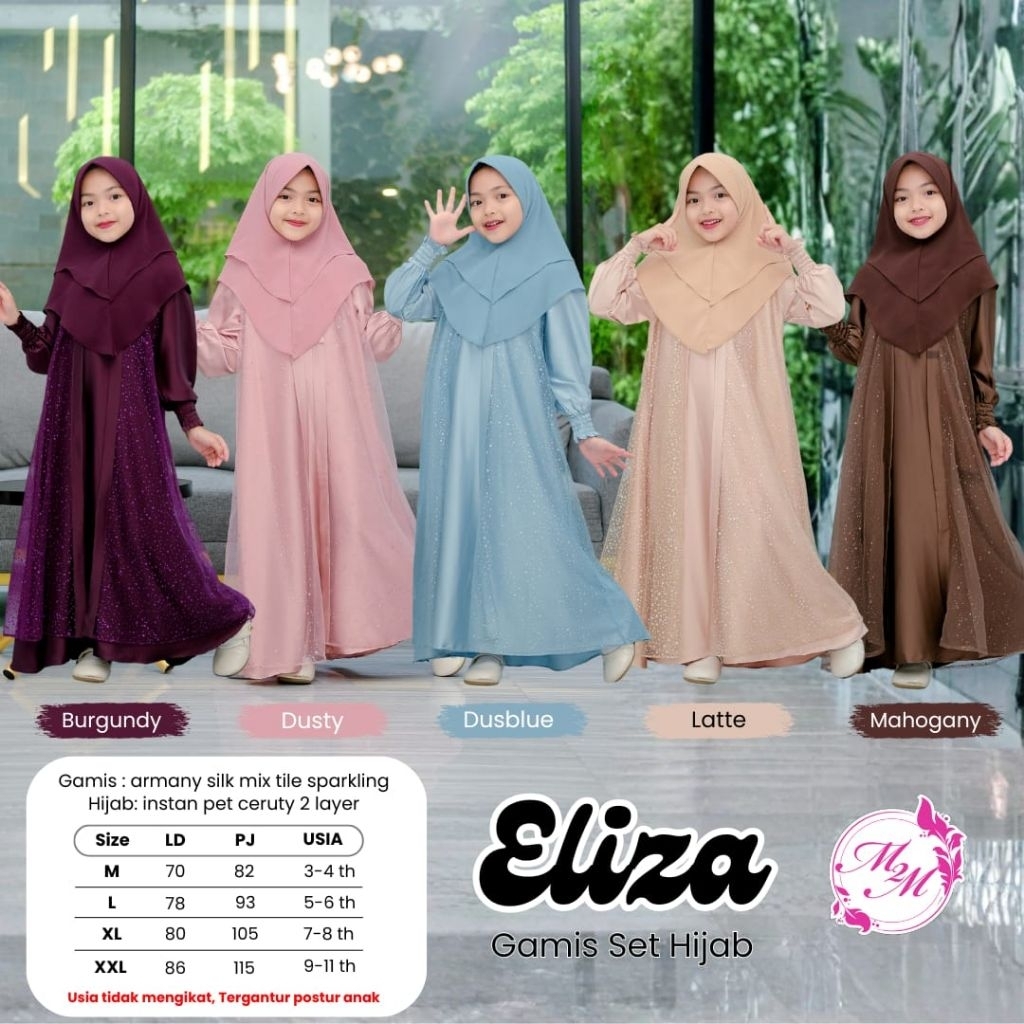 Gamis Syari Anak Eliza Set By NSK