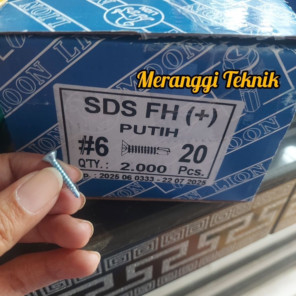 id5605 Skrup sekrup SDS FH + 6x20 mm 6 x 20 mm calsiboard isi 2000 pcs