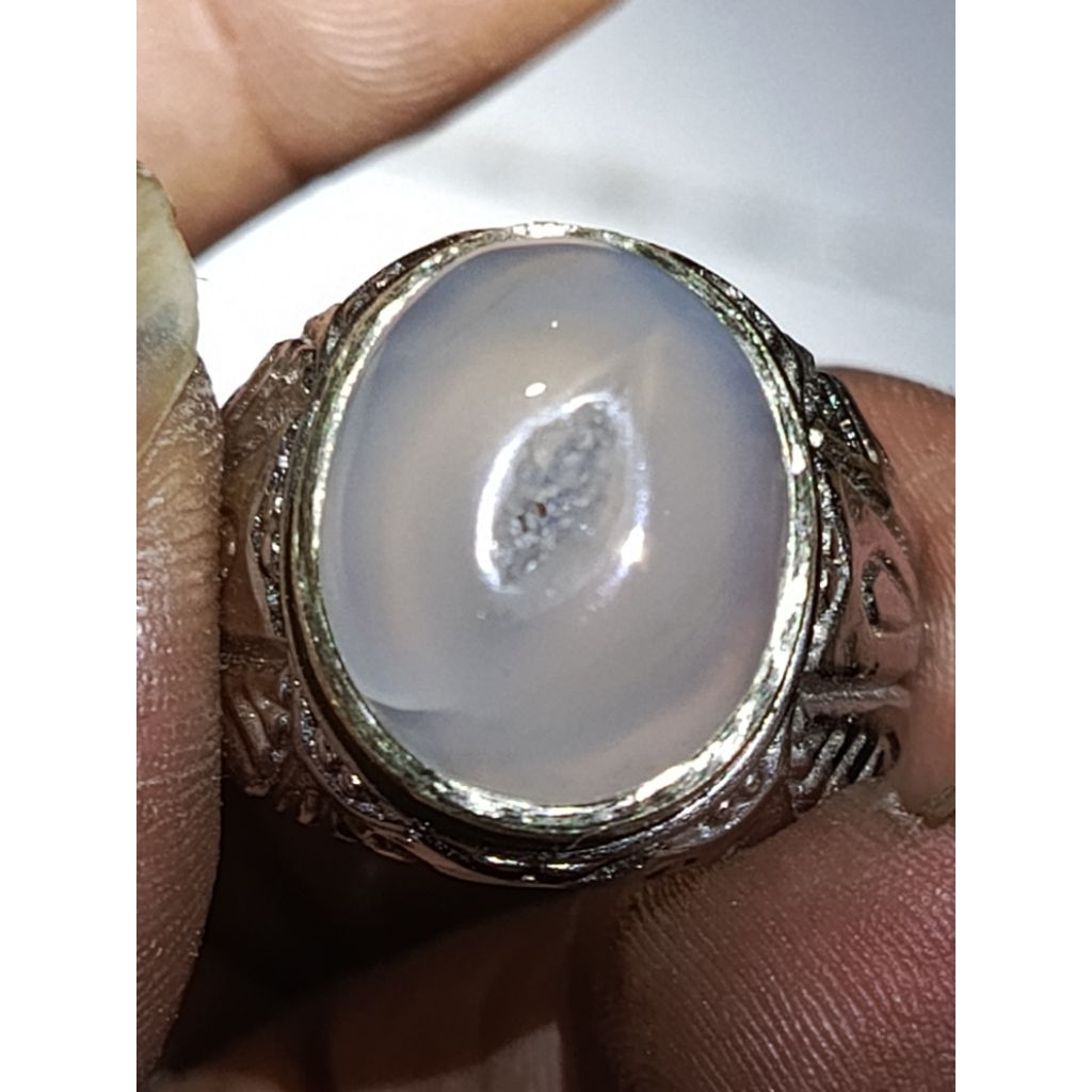 batu asli combong main klep super mewah ikat alpaka krum no 8 mirip perak