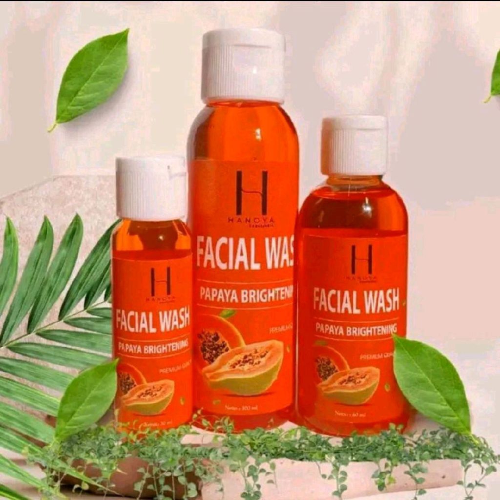 HANOYA Facial Wash Papaya Brightening BPOM | Sabun Papaya Cair