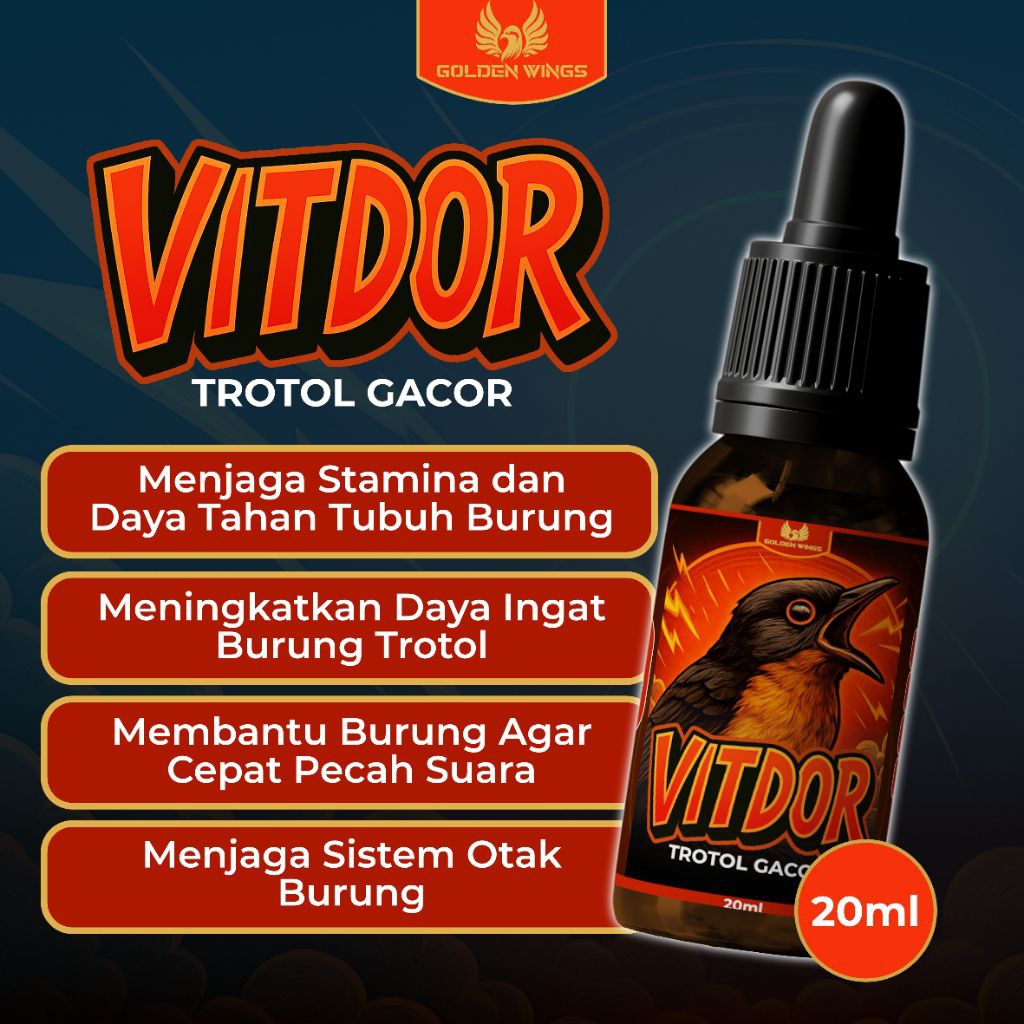 VITDOR 20ml VITAMIN BURUNG MEMBANTU BURUNG PECAH SUARA MENJAGA STAMINA DAN DAYA TAHAN TUBUH BURUNG M
