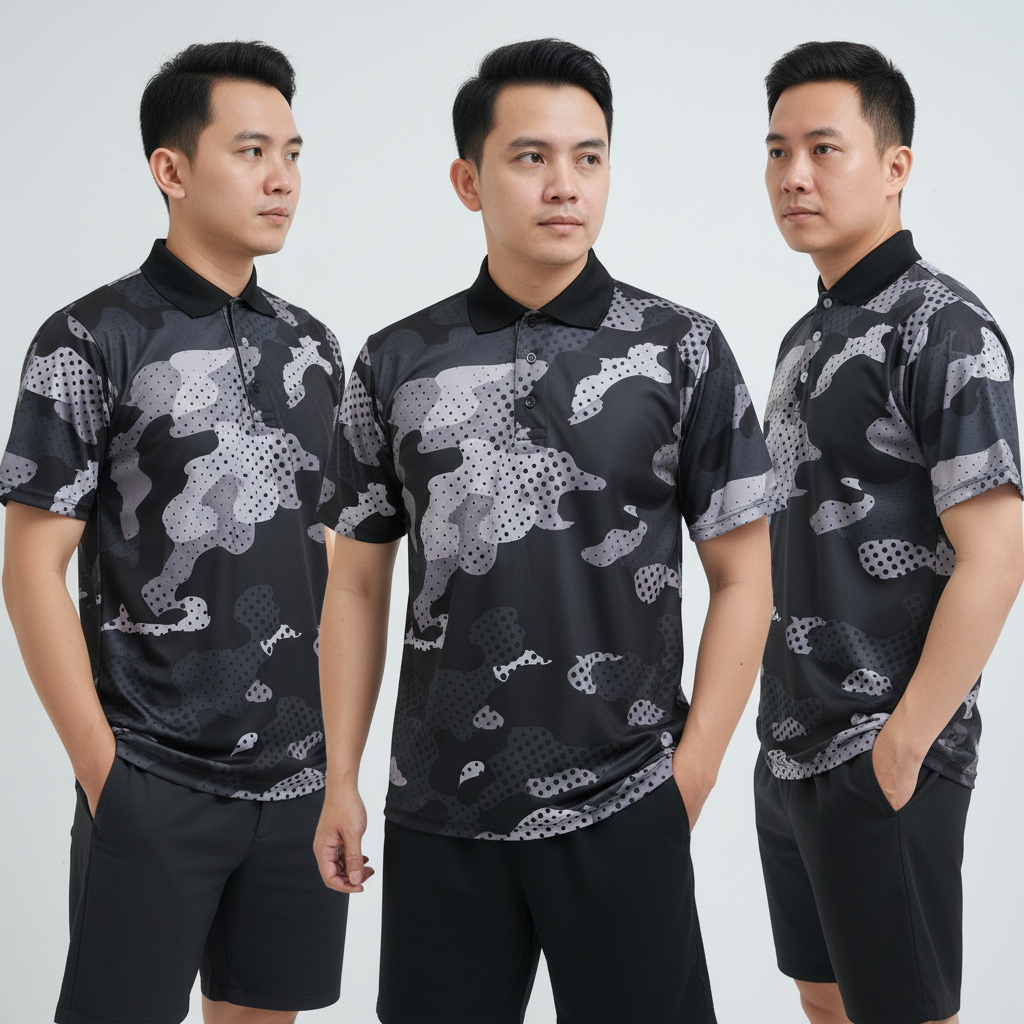 KAOS KERAH PRIA MOTIF ARMY