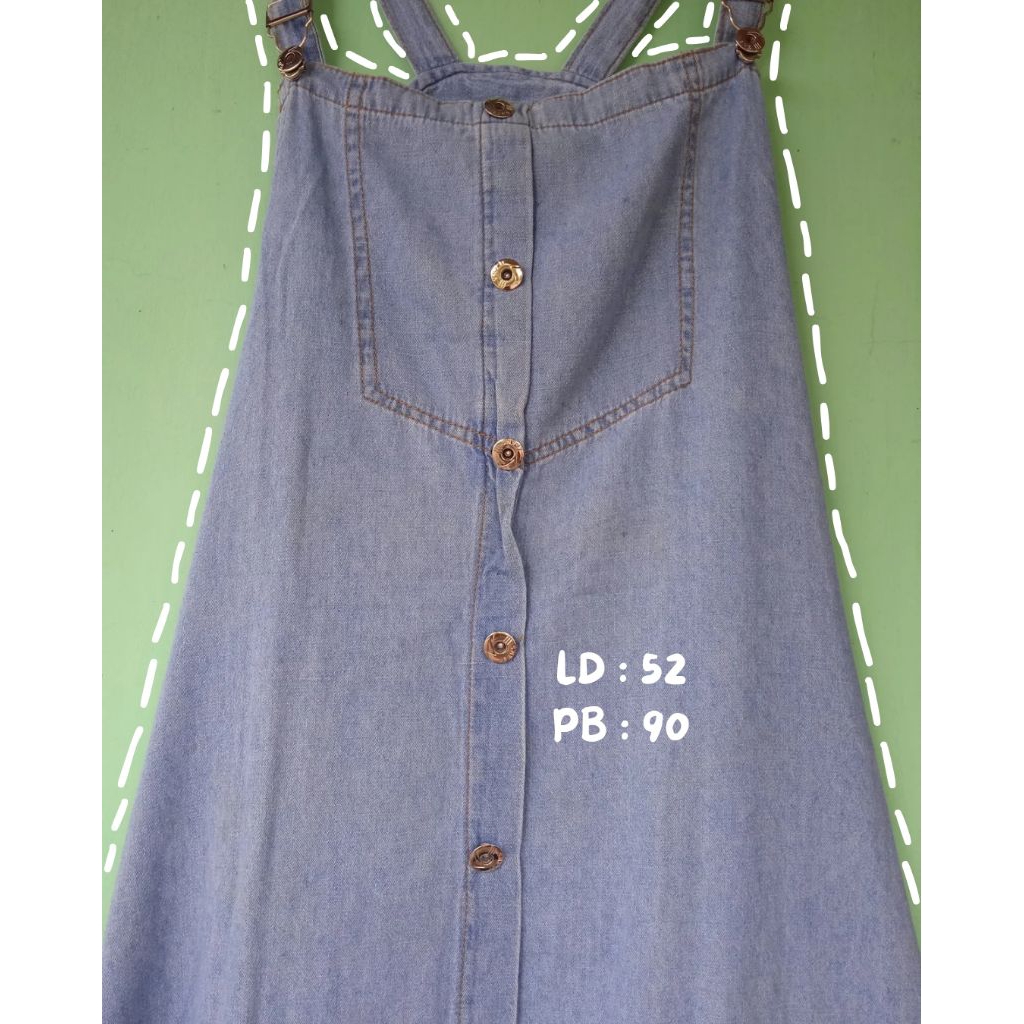 overall jeans rok preloved