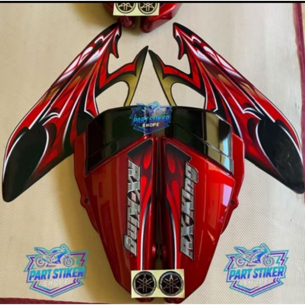 COVER BOX AKI RX KING MERAH FULLSET STRIPING MERAH TAHUN 2006 MERAH TEPONG BOX AKI RX KING