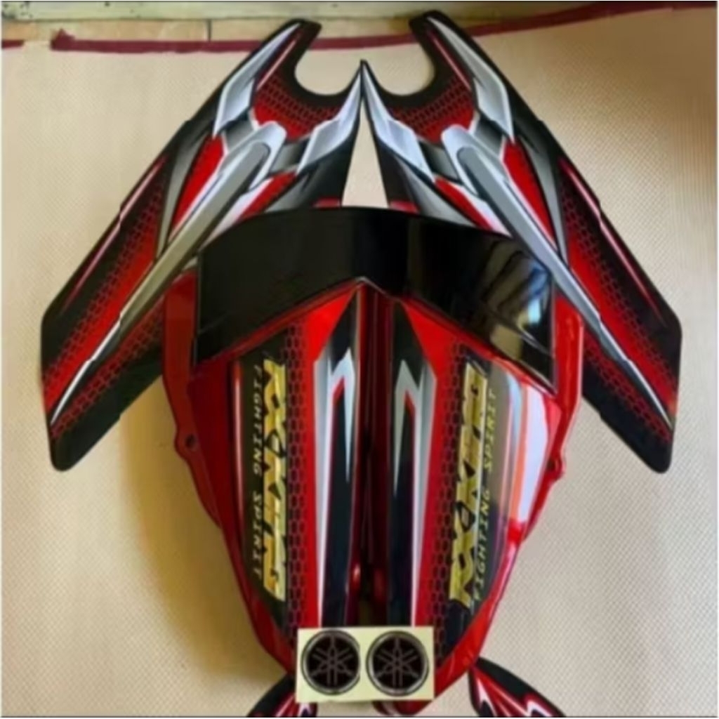 COVER BOX AKI RX KING MERAH FULLSET STRIPING MERAH TAHUN 2007 TEPONG BOX AKI MERAH RX KING