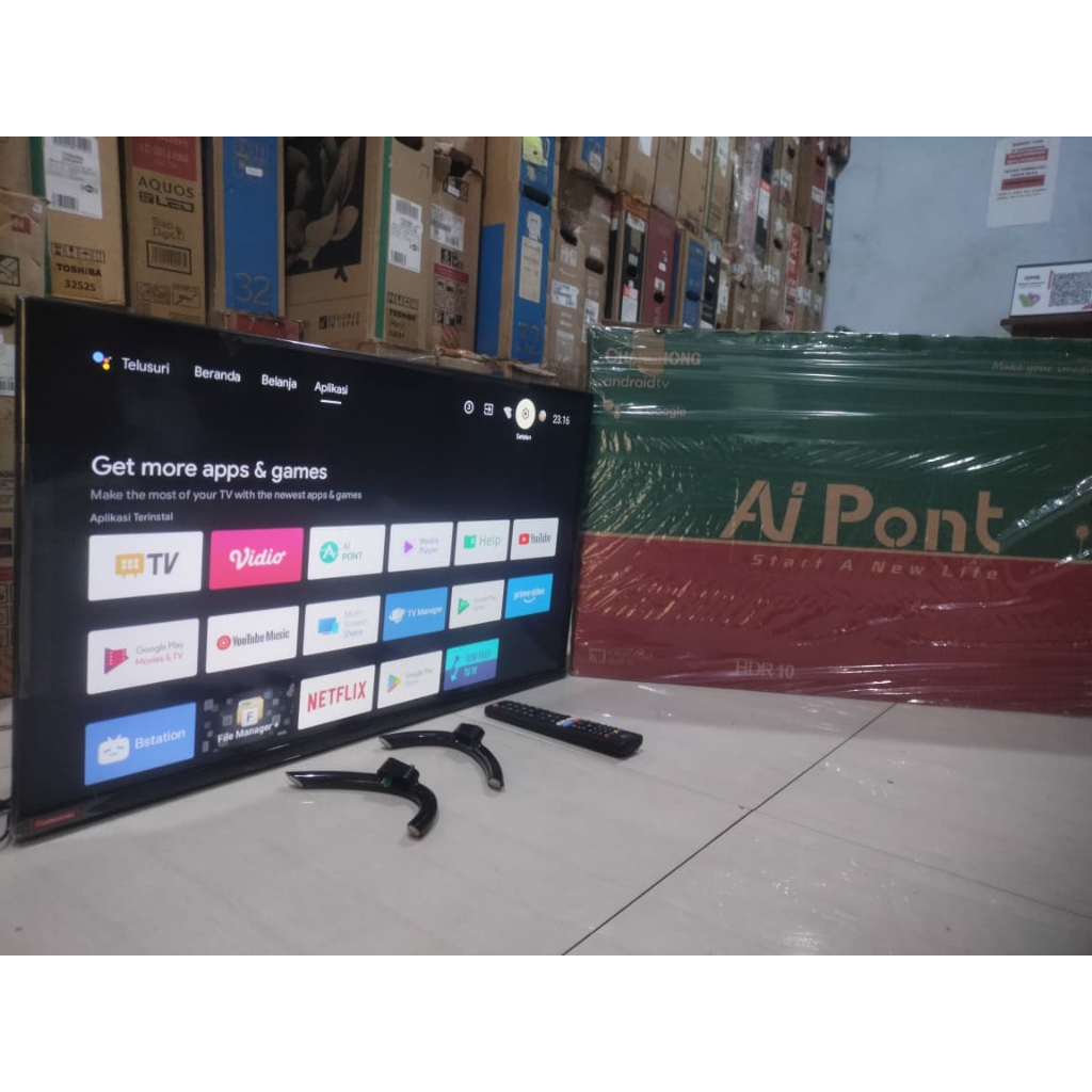 Changhong Android TV 32 inci HD YouTube Digital TV Kondisi bekas pemakaian 6742F