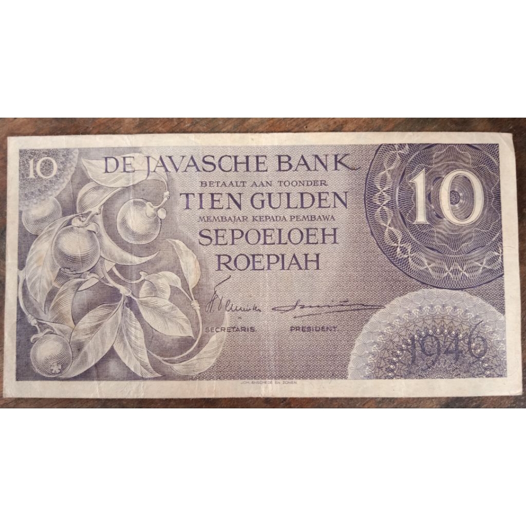 UANGKUNO 10 RUPIAH FEDERAL UNGU THN 1946