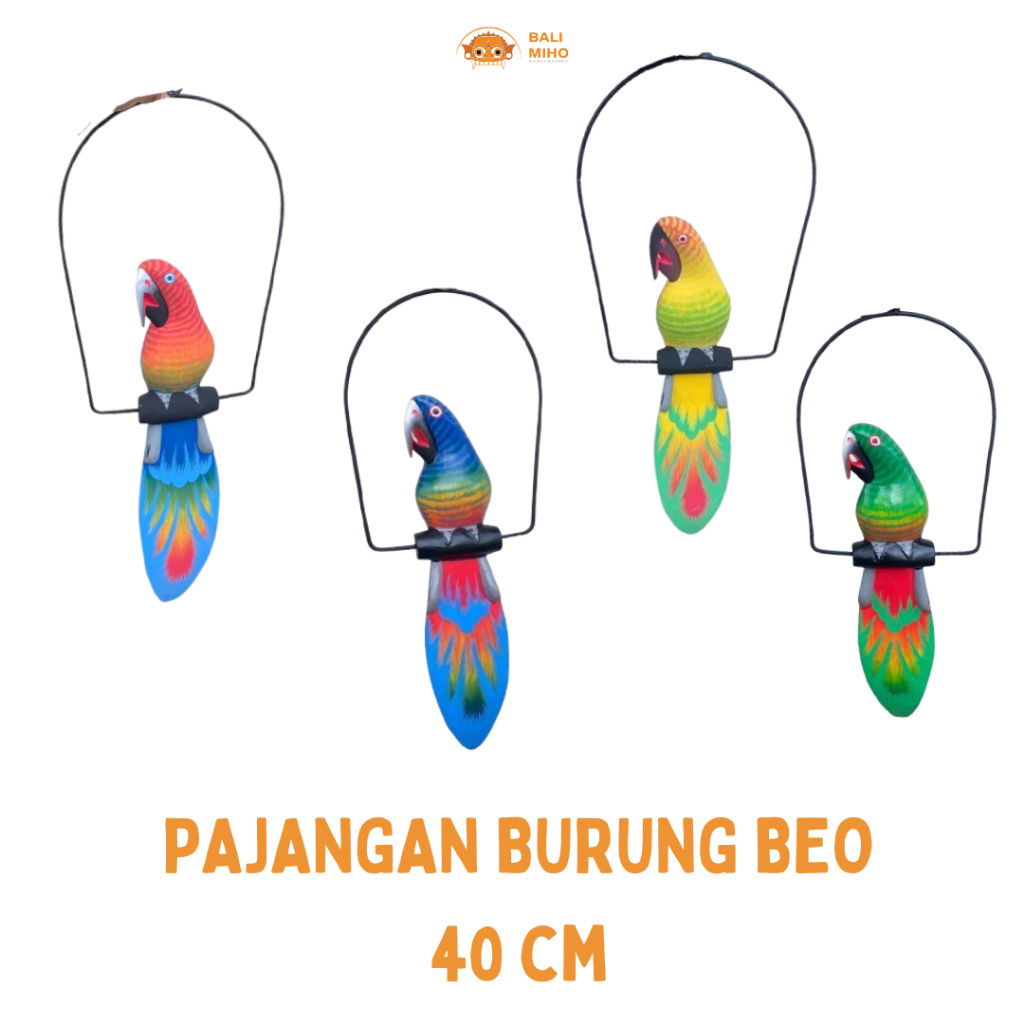 Pajagan Gantung Burung Beo Kayu -Dekorasi Gantung Burung Beo - Dekorasi Taman Burung Beo - Burung Be