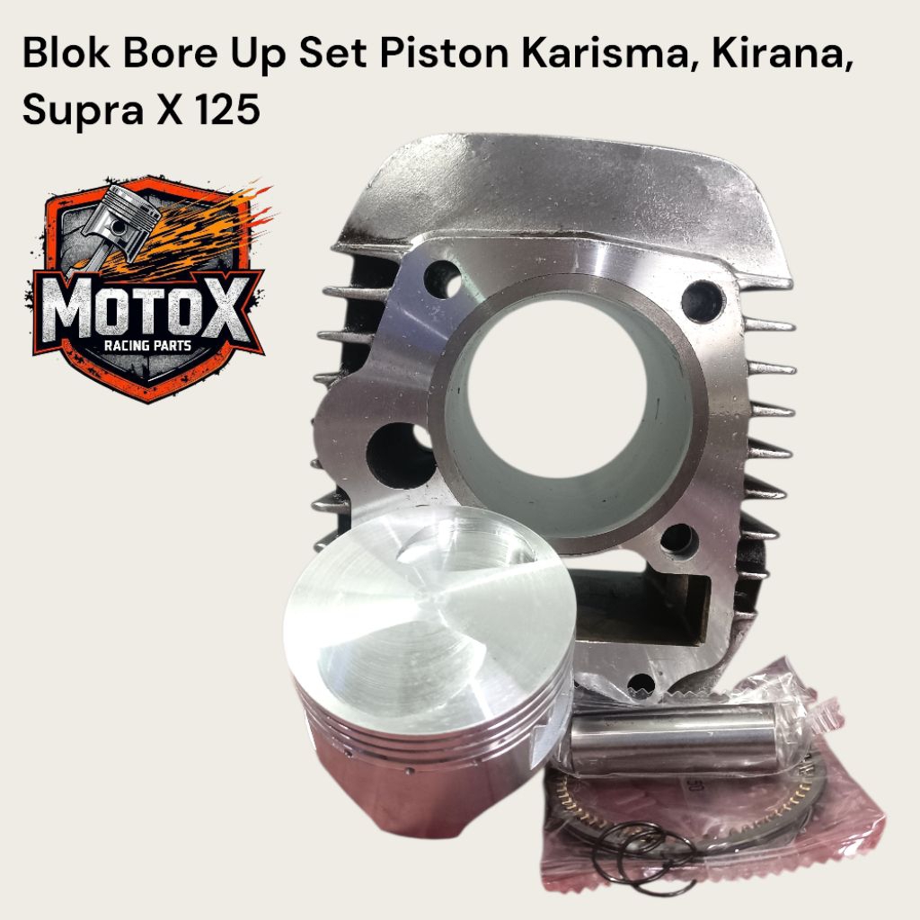 BLOK BORE UP SET PISTON UNTUK KARISMA, KIRANA, SUPRA X 125 140-200CC LINER 58, 65, 69 SIAP PASANG TA