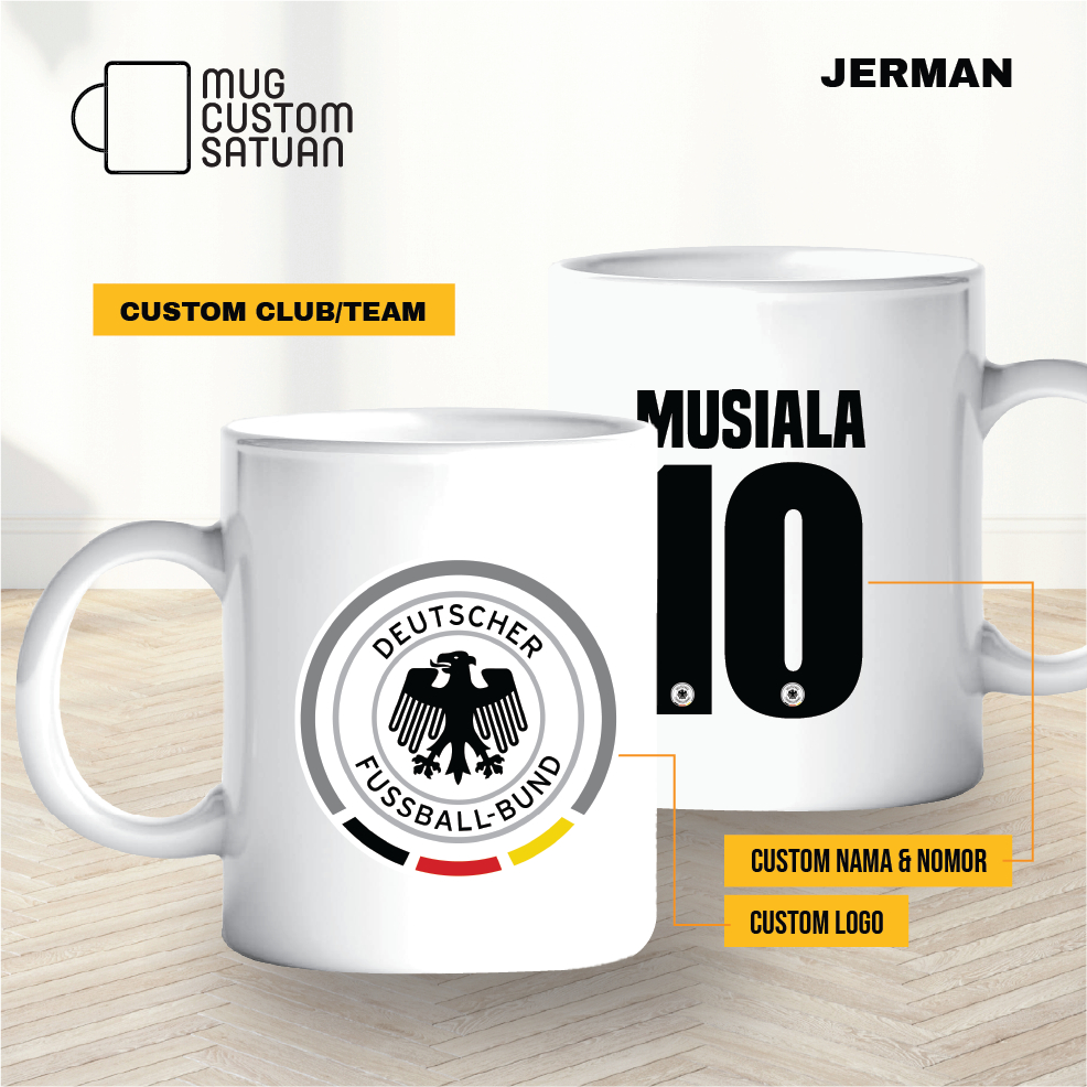 Mug custom sablon satuan / mug kado custom / Bola / Jerman