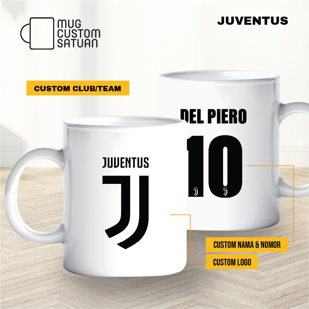 Mug custom sablon satuan / mug kado custom / Bola / Juventus