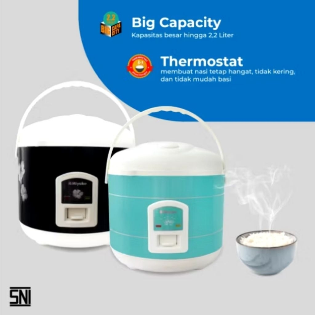 RICE COOKER MAGIC COM MIYAKO MCM-838 2.2 LITER / MAGIC COM ANTI LENGKET 2.2 LITER