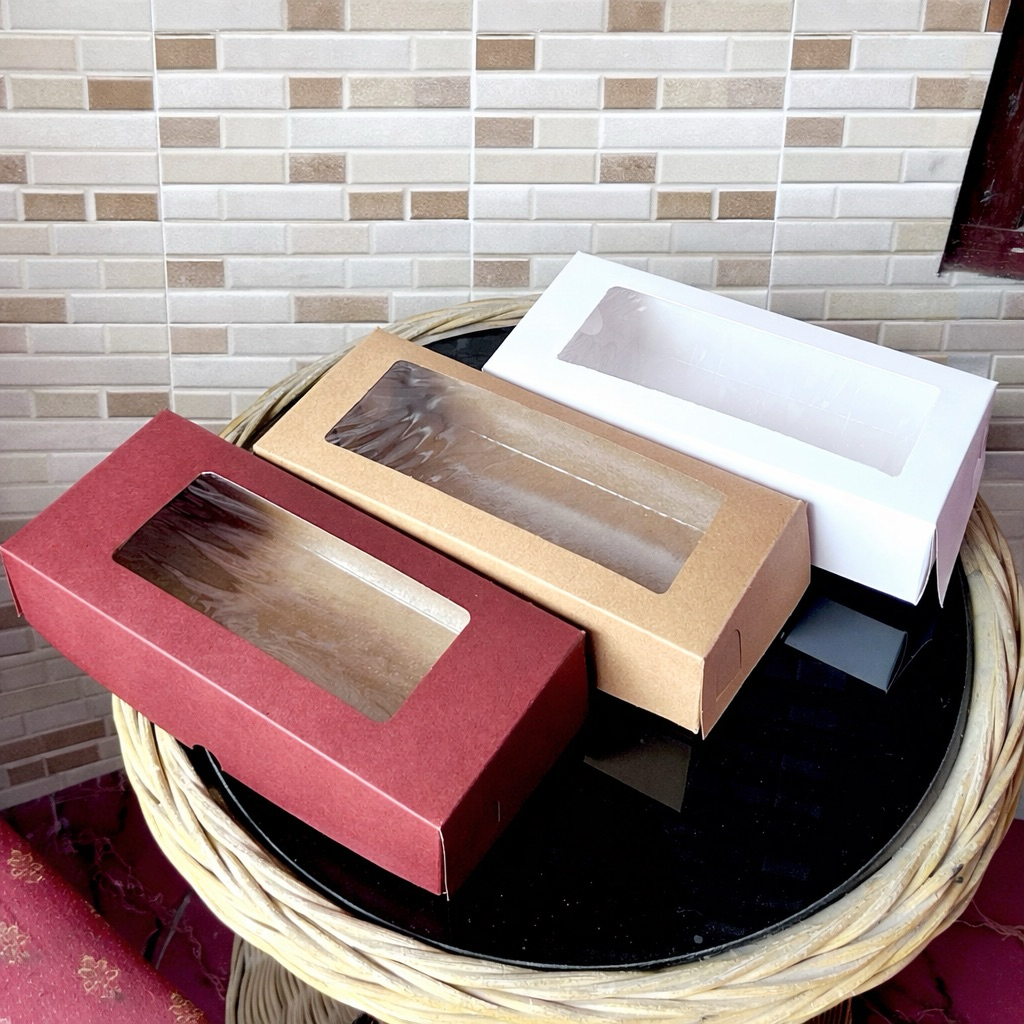 Dus brownies/ kotak brownies 20x10x5/ kotak brownies mika coklat putih merah maroon(p29)