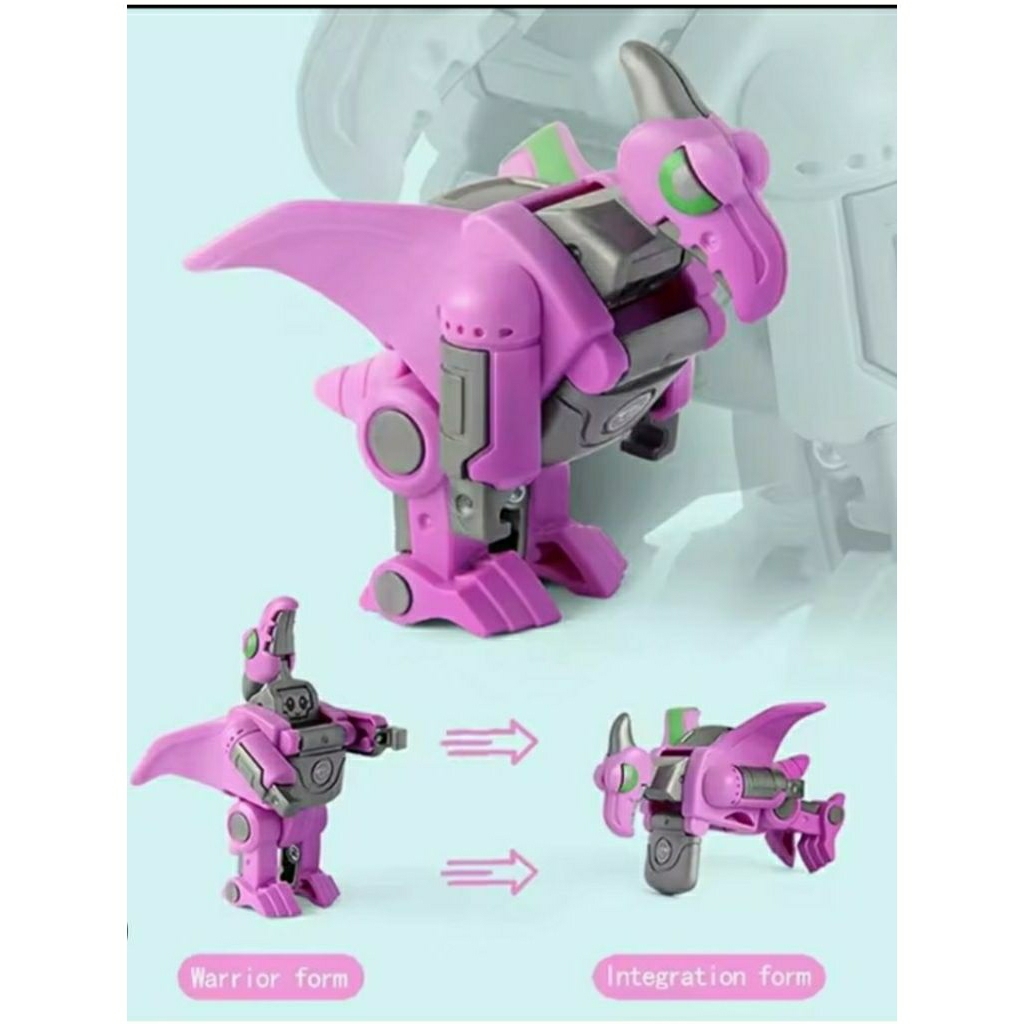 MAINAN DINOSAURUS TRANSFORMING BERUBAH ROBOT DINO SAURUS PINK RARE LANGKA WIKI TOYS TOY