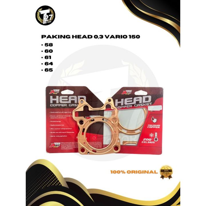 PAKING HEAD TEMBAGA VARIO150 0.3MM 58MM 60MM 61MM 64MM 65MM