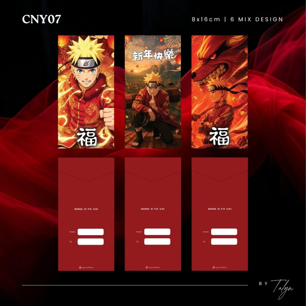 [PROMO BELI 6 PACK GRATIS 1 PACK ANGPAO MINI RANDOM] ANGPAO CHINESE NEW YEAR NARUTO / HONGBAO CHINES