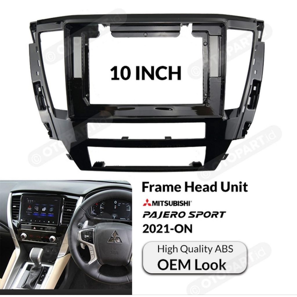 Frame head unit tv mobil android 10 inch mobil mitsubishi pajero 2021-2026