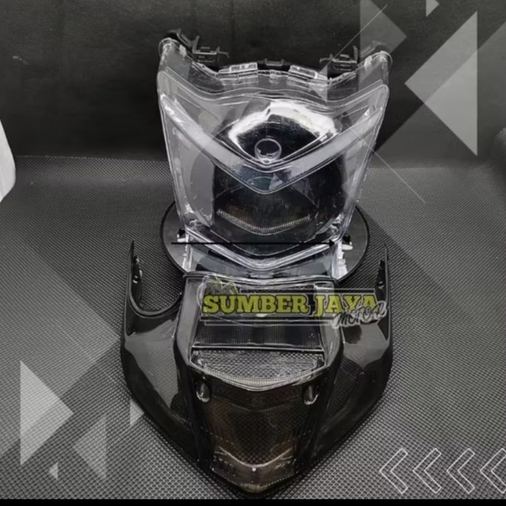 sepaket reflektor lampu depan set mika lampu stop beat lama beat karbu hitam smoke