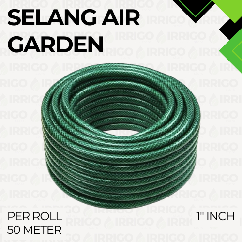 PER ROLL - Selang Air Garden Benang Hijau 1" Inch (100 Meter) Ekonomis Selang Air Serbaguna