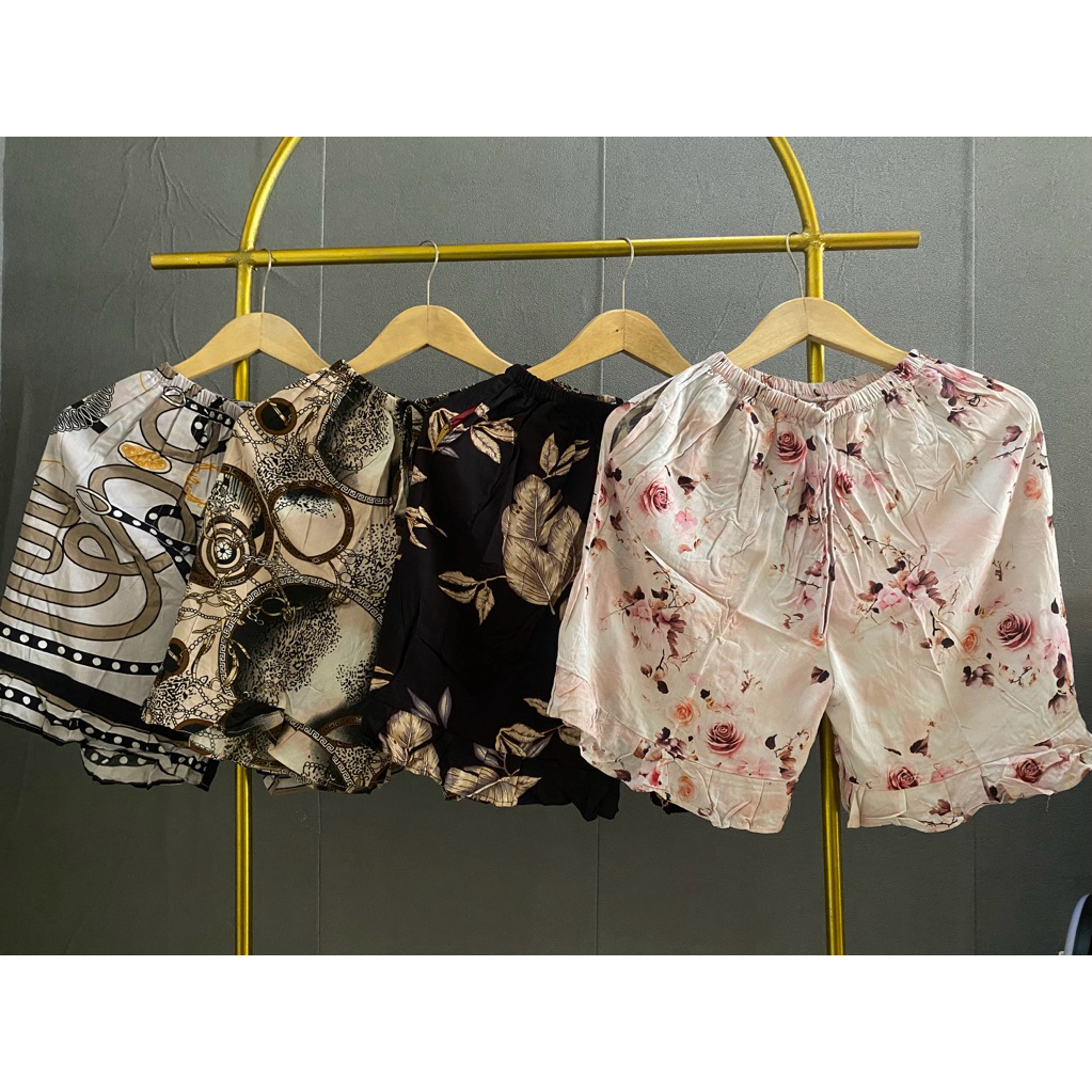 Celana Rempel Celana Pendek Wanita Rayon Celana Santai