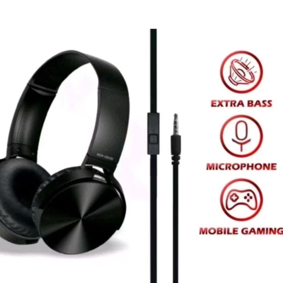 Stereo Headphone Extra Bass merk JBL Original + Mic
