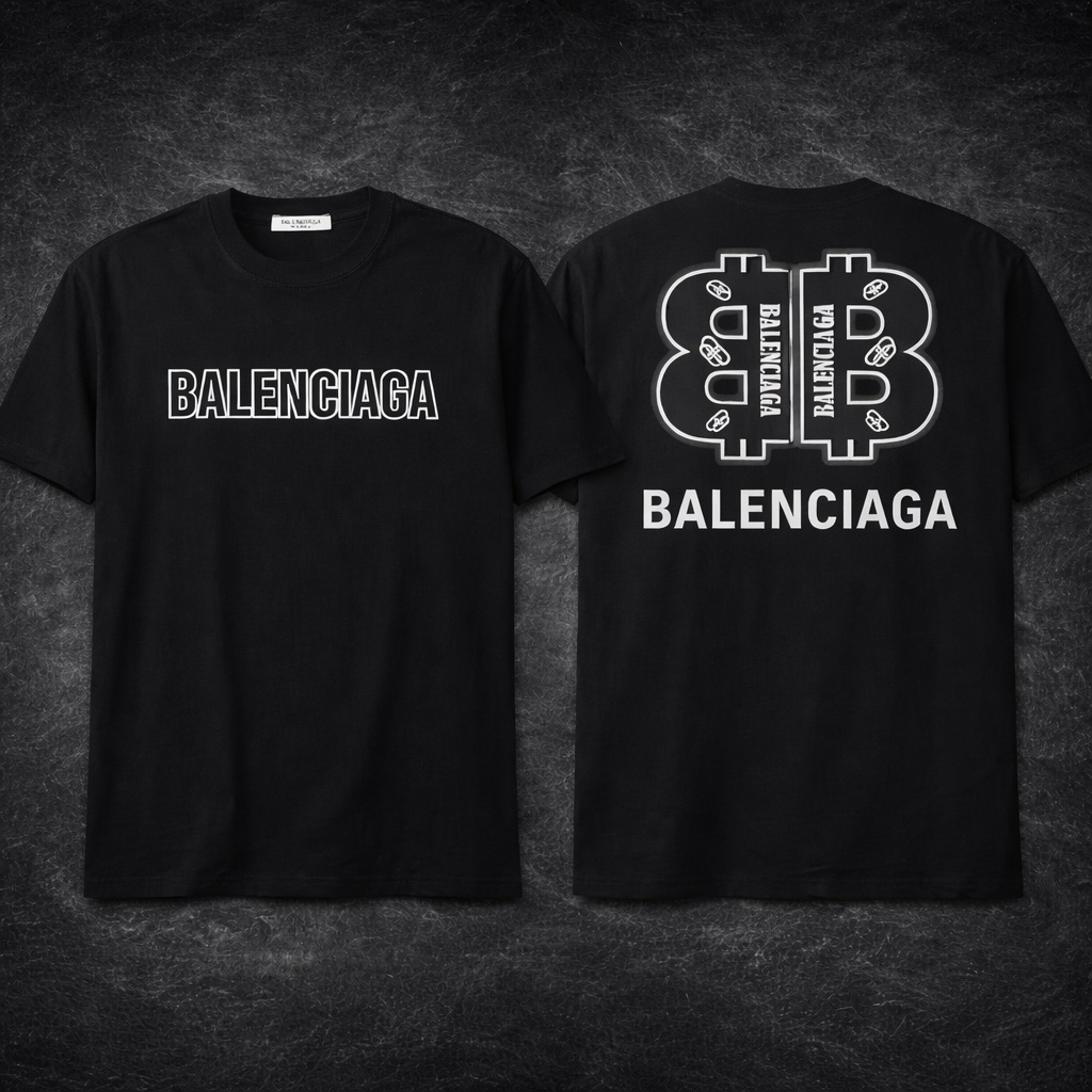 Balenciaga Paris Logo Tee Black – Size XL | Kaos Hitam Premium