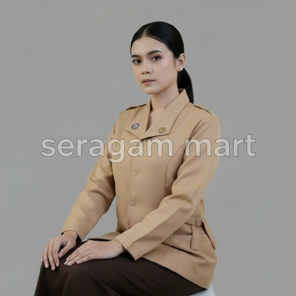Baju Pramuka Perempuan SMP SMA Bahan Oxford Saku Tali