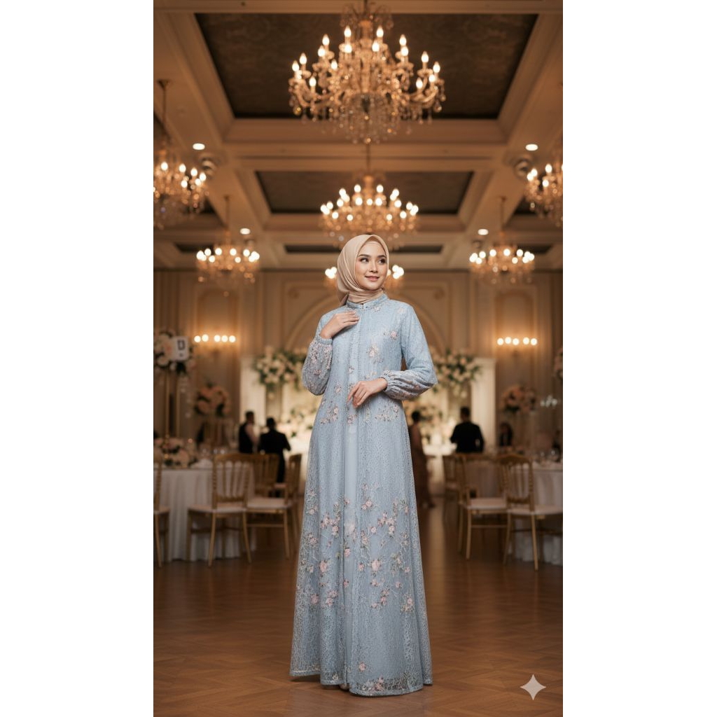 Gamis Malaysia Motif Kondangan dan Mewah - Fashion Wanita Muslim