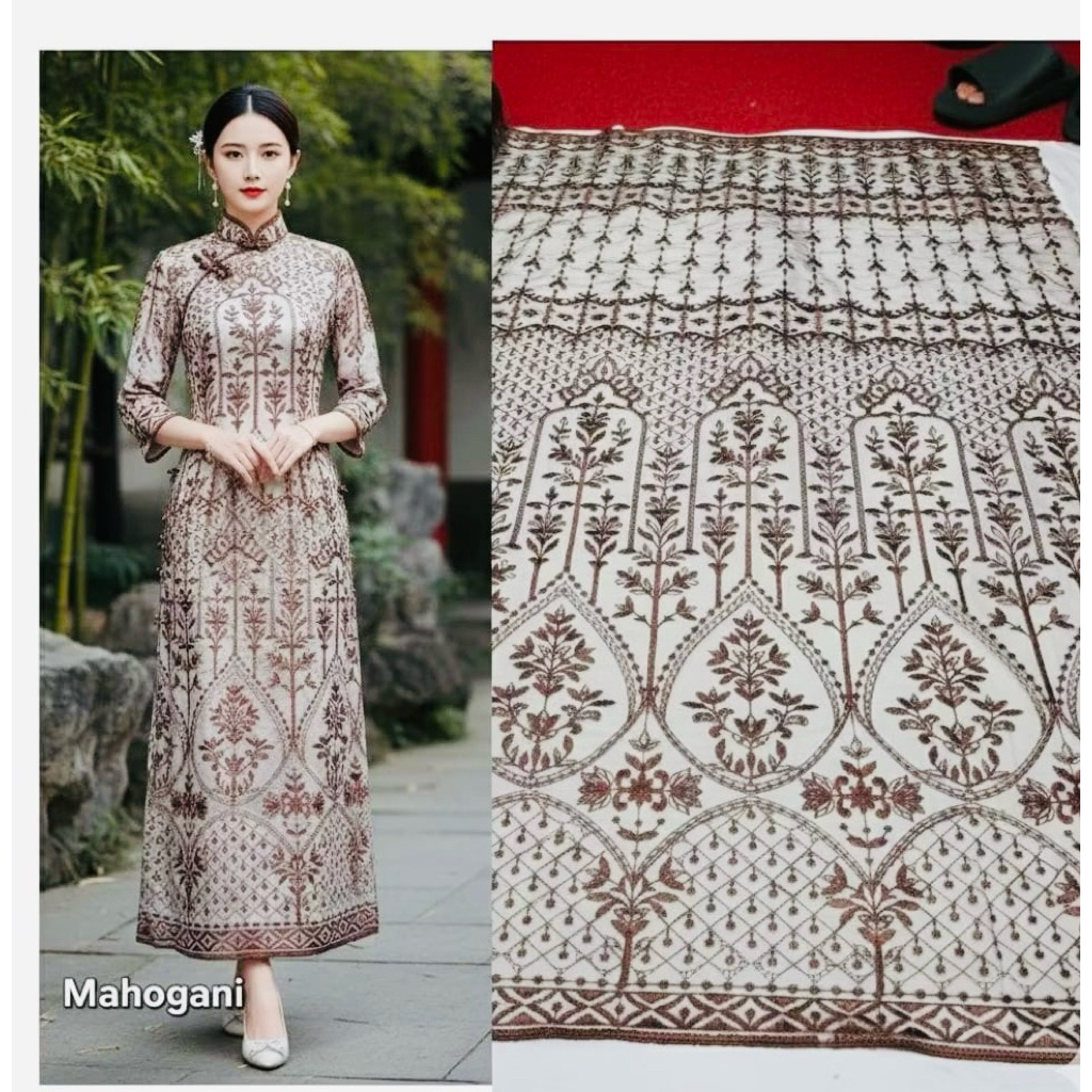 Tulle bordir Sapto premium / kain Tulle Sapto mewah