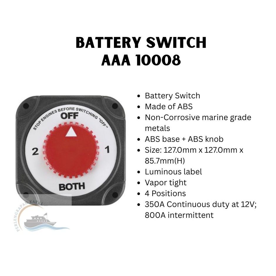 Battery Switch AAA 10008 Rating 350A Continuous duty at 12V; 800A intermittent/ Switch Aki Kapal