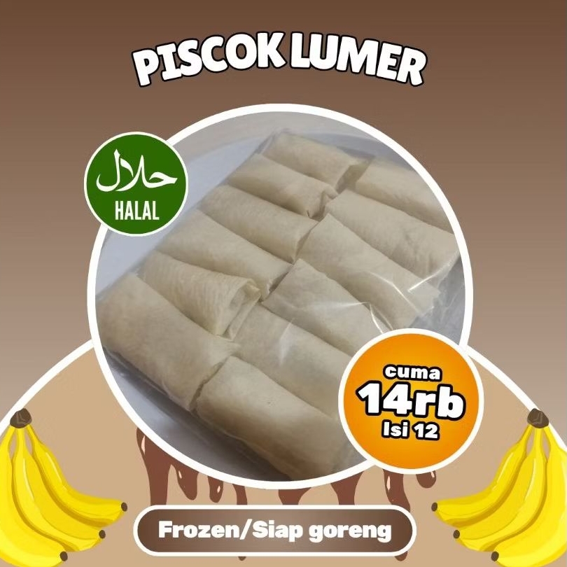 Piscok Lumer Pisang Coklat Cokelat Keju Isi 12 Pcs Frozen Siap Goreng