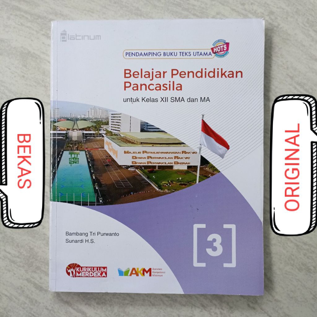 ( BUKU BEKAS ) ( ORIGINAL ) Belajar Pendidikan Pancasila PKN PPKN Kelas 12 XII 3 III SMA MA Penerbit