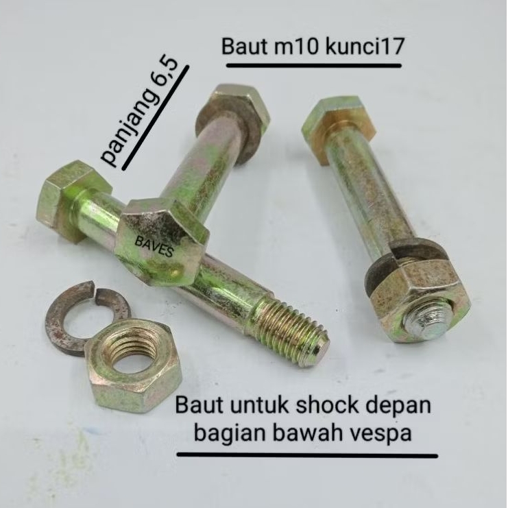 Baut baud untuk shock depan bagian bawah motorcykle vespa super,sprint,vbb,bajaj,ps,px